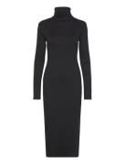 Logo Elastic Rib Long Dress Polvipituinen Mekko Black Calvin Klein Jea...