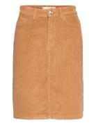 Straight Cord Hw Skirt Polvipituinen Hame Brown Tommy Hilfiger