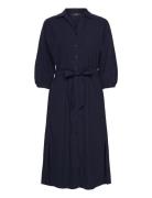 Shirt Style Woven Midi Dress Polvipituinen Mekko Navy Esprit Collectio...