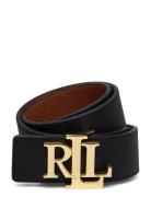 Reversible Pebbled Leather Wide Belt Vyö Black Lauren Ralph Lauren