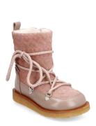 Boots - Flat - With Lace And Zip Nauhalliset Talvikengät Pink ANGULUS