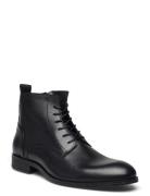 Biabyron Leather Lace Up Boot Nyörisaappaat Black Bianco