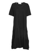 Slfreed 2/4 Midi Dress M Polvipituinen Mekko Black Selected Femme