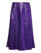 Slfsola Hw Midi Sequins Skirt B Polvipituinen Hame Purple Selected Fem...