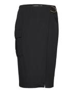 Jersey Midi Skirt Polvipituinen Hame Black Lauren Ralph Lauren