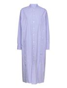 Soya Poplin Stripe Dress Polvipituinen Mekko Blue Wood Wood