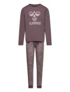 Hmlcarolina Night Suit Pyjamasetti Pyjama Purple Hummel