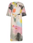 Caftan Dress Polvipituinen Mekko White Papu