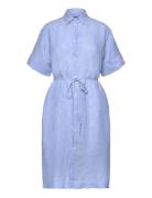 Relaxed Ss Linen Shirt Dress Polvipituinen Mekko Blue GANT
