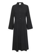 Hanomw Long Shirtdress Polvipituinen Mekko Black My Essential Wardrobe