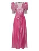Gradient Plissé Dress Polvipituinen Mekko Pink ROTATE Birger Christens...