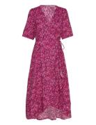 Onlleah S/S Wrap Midi Dress Ex Ptm Polvipituinen Mekko Pink ONLY