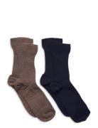 Sock Sb 2P Wool Ribb Sukat Multi/patterned Lindex