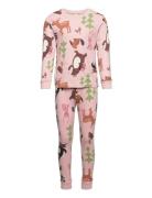 Pajama Forrest Aop Pyjamasetti Pyjama Pink Lindex