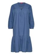 Women Dresses Light Woven Mini Polvipituinen Mekko Blue Esprit Casual
