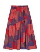 Geometric All Over Flared Skirt Polvipituinen Hame Red Bobo Choses