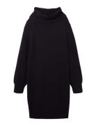 Dress Knitted Structure Mix Polvipituinen Mekko Black Tom Tailor