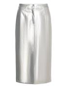 Visilver Hw Coated Skirt/Ls Polvipituinen Hame Silver Vila