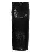 Sequin Midi Skirt Polvipituinen Hame Black Mango