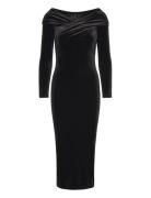 Delta Velvet Dress Polvipituinen Mekko Black AllSaints