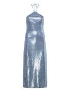 Melina Sequin Dress Polvipituinen Mekko Blue Hosbjerg