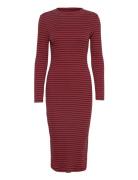 Vibalu Crew Neck L/S Midi Dress - Polvipituinen Mekko Multi/patterned ...