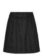 Linen Skirt Lyhyt Hame Black Rosemunde