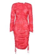 Ls Dress W. Ruffles Polvipituinen Mekko Red Cannari Concept