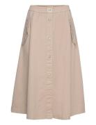 Essophia Midi Skirt - Gots Polvipituinen Hame Beige Esme Studios