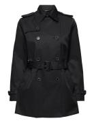 Belted Cotton-Blend Trench Coat Trenssi Takki Black Lauren Ralph Laure...