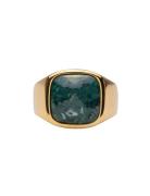 Ix Cushion Signet Ring Green Marble Sormus Korut Gold IX Studios