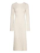 Knitted Bouclé Dress Polvipituinen Mekko White Gina Tricot