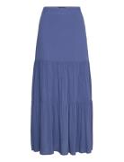 Melissa Dobby Viscose Maxi Skirt Pitkä Hame Blue Lexington Clothing