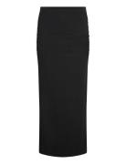 Soft Touch Ruched Skirt Pitkä Hame Black Gina Tricot