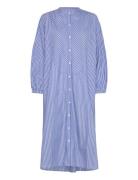 Lauren Shirtdress Stripe Polvipituinen Mekko Blue Moshi Moshi Mind