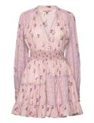 Patchwork Mini Shirt Dress Lyhyt Mekko Pink By Ti Mo