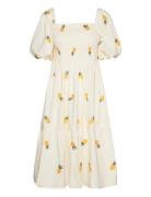 Cheri Fruit Dress Polvipituinen Mekko Yellow A-View