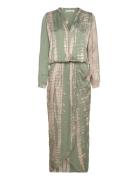Bamboo Wrap Over Dress - Vera Polvipituinen Mekko Khaki Green Rabens S...