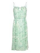 Recycled Chiffon Strap Dress Polvipituinen Mekko Green Rosemunde