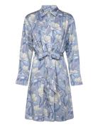 Rel Magnolia Print Shirt Dress Lyhyt Mekko Blue GANT