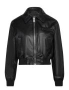 Vintage Leather-Effect Jacket Nahkatakki Black Mango