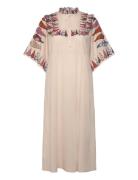 Peytonll Midi Dress 3/4 Polvipituinen Mekko Beige Lollys Laundry