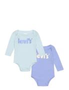 Levi's® Poster Logo Long Sleeve Bodysuit 2-Pack Bodies Long-sleeved Bl...