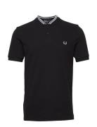 Bomber Collar Polo Tops Polos Short-sleeved Black Fred Perry