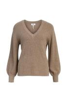Objmalena L/S Knit Pullover Tops Knitwear Jumpers Brown Object