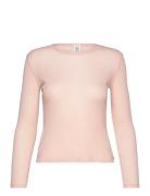 Woolly T Tops T-shirts Long-sleeved T-shirts Pink Müsli By Green Cotto...