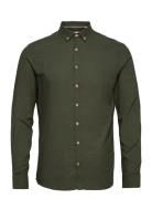 Dean Diego Cotton Shirt Tops Shirts Casual Khaki Green Kronstadt