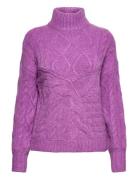 Umay Knit Pullover Tops Knitwear Turtleneck Purple A-View
