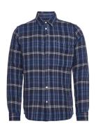 Relaxed Checked Shirt - Gots/Vegan Tops Shirts Casual Navy Knowledge C...