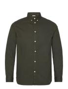Costum Fit Cord Look Shirt - Gots/V Tops Shirts Casual Khaki Green Kno...